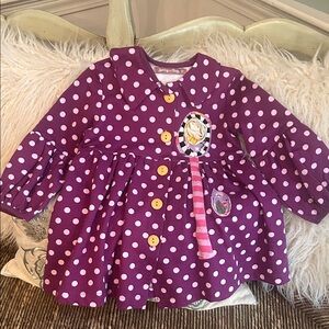 Jelly The Pug Purple Polka Dot Kids Jacket
